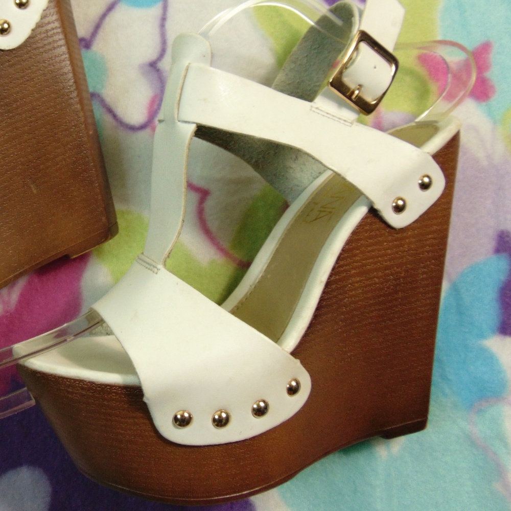 White Wedges High Platform Heels Sandals